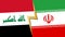 Iraq and Iran financial, diplomatic crisis concept. vector illus