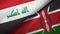 Iraq and Kenya two flags textile cloth, fabric texture