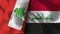 Iraq and Lebanon Realistic Flag â€“ Fabric Texture Illustration