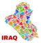 Iraq Map - Mosaic of Color Triangles