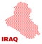 Iraq Map - Mosaic of Heart Hearts