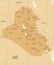 Iraq Map - Vintage Detailed Vector Illustration