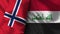 Iraq and Norway Realistic Flag â€“ Fabric Texture Illustration