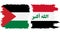Iraq and Palestine grunge flags connection vector
