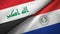 Iraq and Paraguay two flags textile cloth, fabric texture
