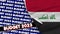 Iraq Realistic Flag with Budget 2023 Title Fabric Texture 3D Illustration