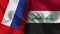 Iraq and Russia Realistic Flag â€“ Fabric Texture Illustration