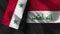 Iraq and Syria Realistic Flag â€“ Fabric Texture Illustration