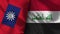 Iraq and Taiwan Realistic Flag â€“ Fabric Texture Illustration