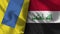 Iraq and Ukraine Realistic Flag â€“ Fabric Texture Illustration