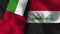 Iraq and United Arap Emirates Realistic Flag â€“ Fabric Texture Illustration