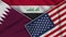 Iraq United States of America Qatar Flags Together Fabric Texture Illustration