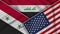 Iraq United States of America Syria Flags Together Fabric Texture Illustration