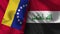 Iraq and Venezuela Realistic Flag â€“ Fabric Texture Illustration