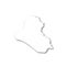 Iraq - white 3D silhouette map of country area with dropped shadow on white background. Simple flat vector illustration