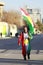 An Iraqi man carrying Kurdistan flag on new Year