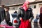 Iraqi woman buying clothes wearing an Islamic Hijab