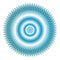 Ð¡ircle openwork mandala. Fractal and pattern in blue colors. Spiritual esoteric symbol.