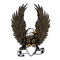 Ird bowling cartoon claw claws eagle eagles falcon fly front golden holding logo