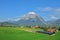 Irdning Village, Grimming Peak, Dachstein Mountainsand Enns Valley, Alps, Styria Steiermark, Austria Ã–sterreich