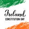 Ireland Constitution Day calligraphy lettering. Holiday celebrated on December 29. Vector template for banner, typography poster,
