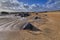 Ireland, Fanore beach with intensive orange sand and black