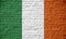 Ireland flag, brick wall texture concept