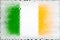 Ireland flag. Flag of Ireland on the background of water drops. Flag with raindrops. Splashes on glass