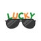 Ireland flag glasses with good luck message for Saint Patrick's Day