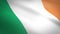 Ireland flag loop - waving flag with highly detailed fabric texture seamless loop video. Seamless loop with highly