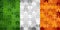 Ireland flag made of puzzle background