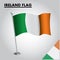 IRELAND flag National flag of IRELAND on a pole