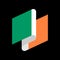 Ireland flag ribbon isolated. Irish tape banner. state symbol