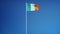 Ireland flag in slow motion seamlessly looped with alpha