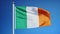 Ireland flag in slow motion seamlessly looped with alpha