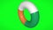 Ireland flag transforming into life belt on green screen