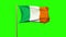 Ireland flag waving in the wind. Looping sun rises