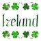 Ireland green phrase word lettering typographic isolated