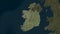 Ireland highlighted. High-res satellite