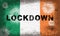 Ireland lockdown preventing ncov epidemic or outbreak - 3d Illustration