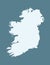 Ireland map vector using blue border lines on dark background