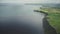 Ireland ocean green shore aerial view: marine panorama. Relax and serenity: wonderful landscape