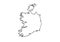 Ireland outline map national borders country shape