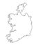 Ireland outline map with shadow