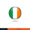 Ireland round flag vector design.