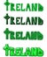 Ireland text set with celtic cross