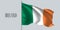 Ireland waving flag on flagpole vector illustration