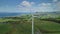 Ireland, wind turbine aerial shot in countryside of Ballycastle, Antrim County, Vestas - 2018.08.09.