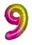 Iridescent color balloon number nine