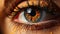 Iridescent Gaze: Minimalistic Luminous Copper Orange Eyes